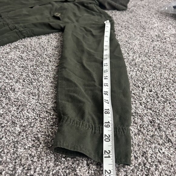 Vanity Hooded Utility Anorak Jacket Pockets Full Zip Olive Green Womens Medium - Picture 10 of 10